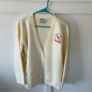 Vintage College Point University of Nebraska Men's Large Cardigan Sweater.